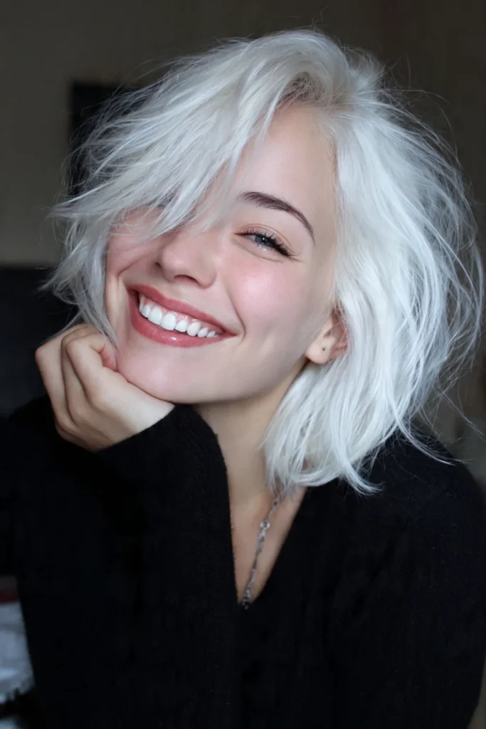 Bixie cut medium short hairstyle for women