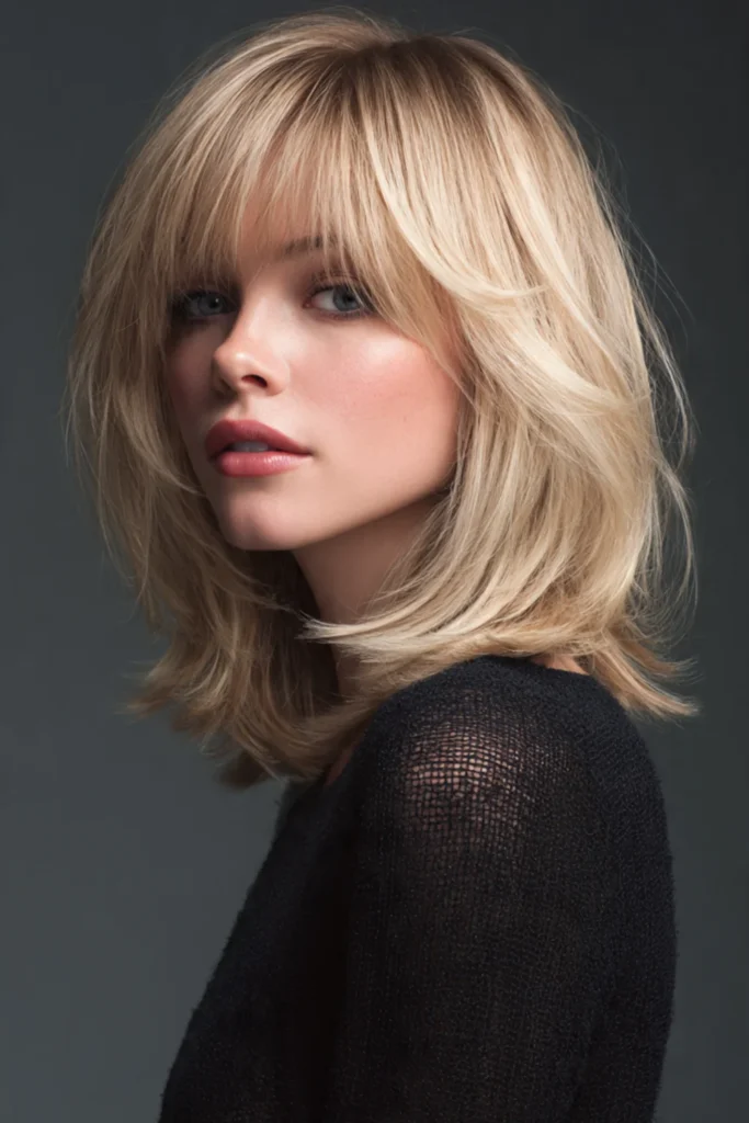 Air dried medium hairstyle for women no heat