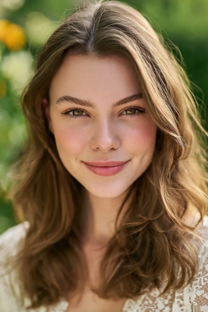 Face framing layers medium hairstyle for women