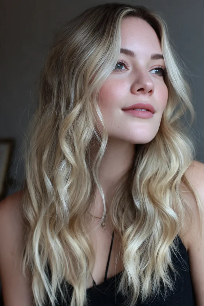 Soft boho waves medium hairstyle for women
