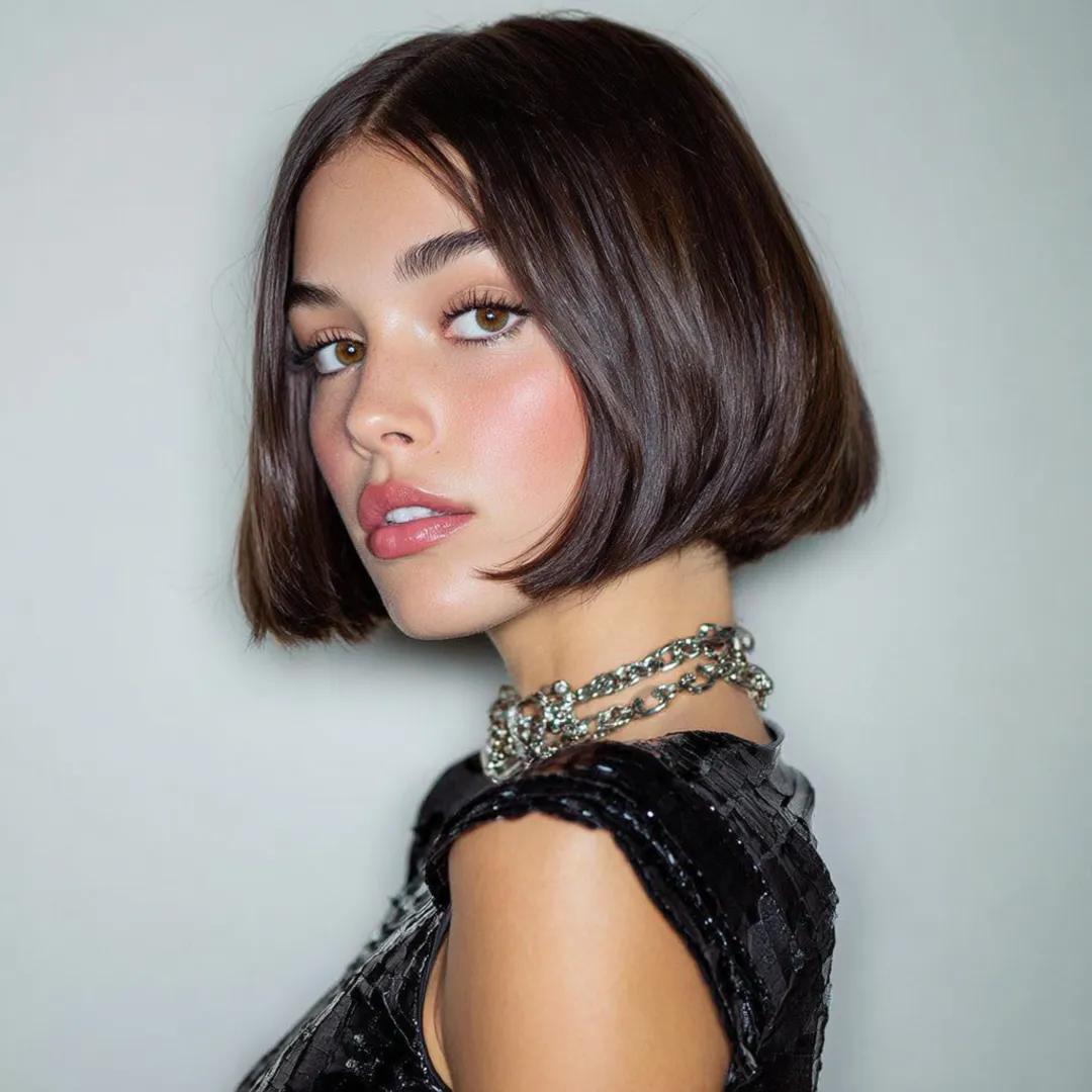 Glass bob haircut for fine straight hair for women