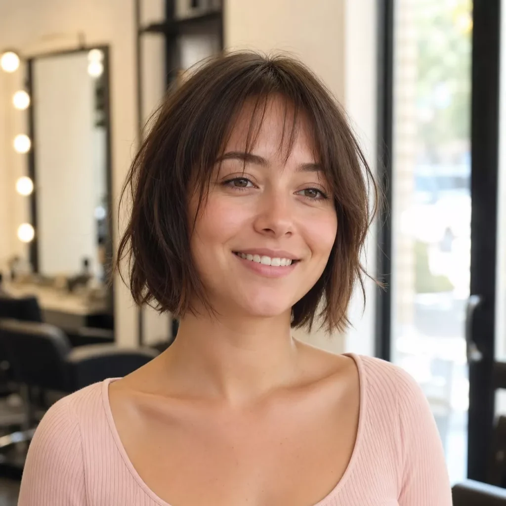 10 Layered Bob With Wispy Fringe