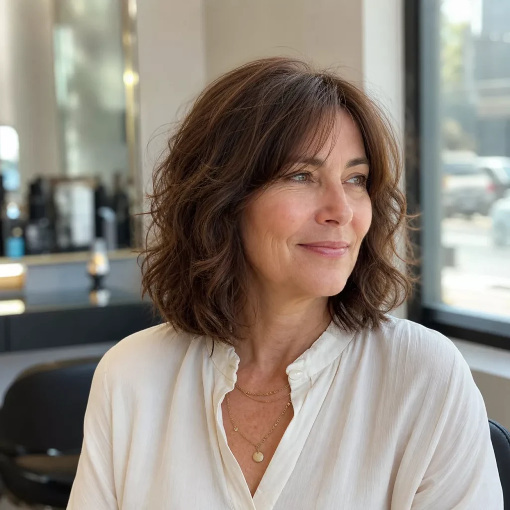 15 Wavy Bob with Curtain Bangs