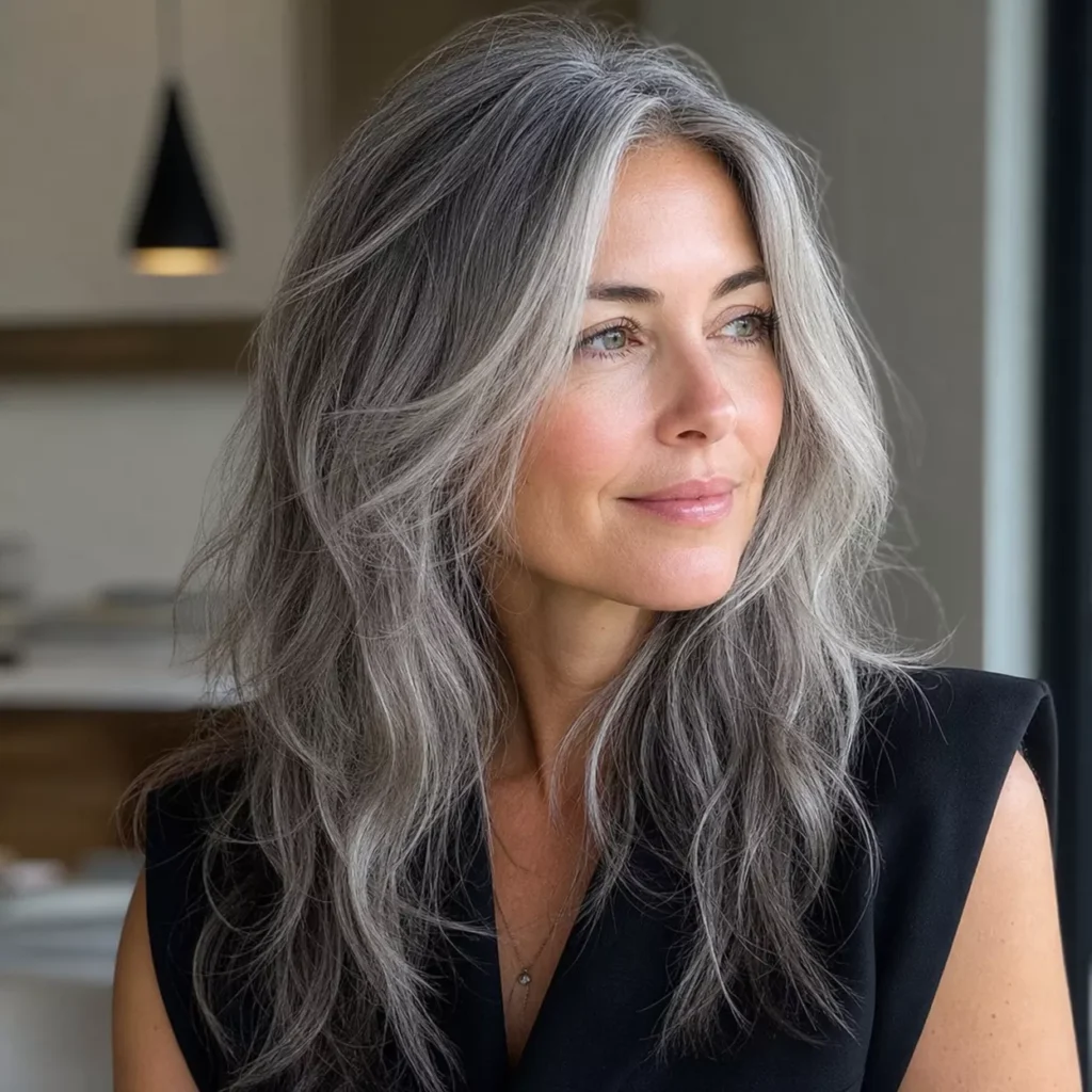22 TEXTURED LONG GRAY HAIR