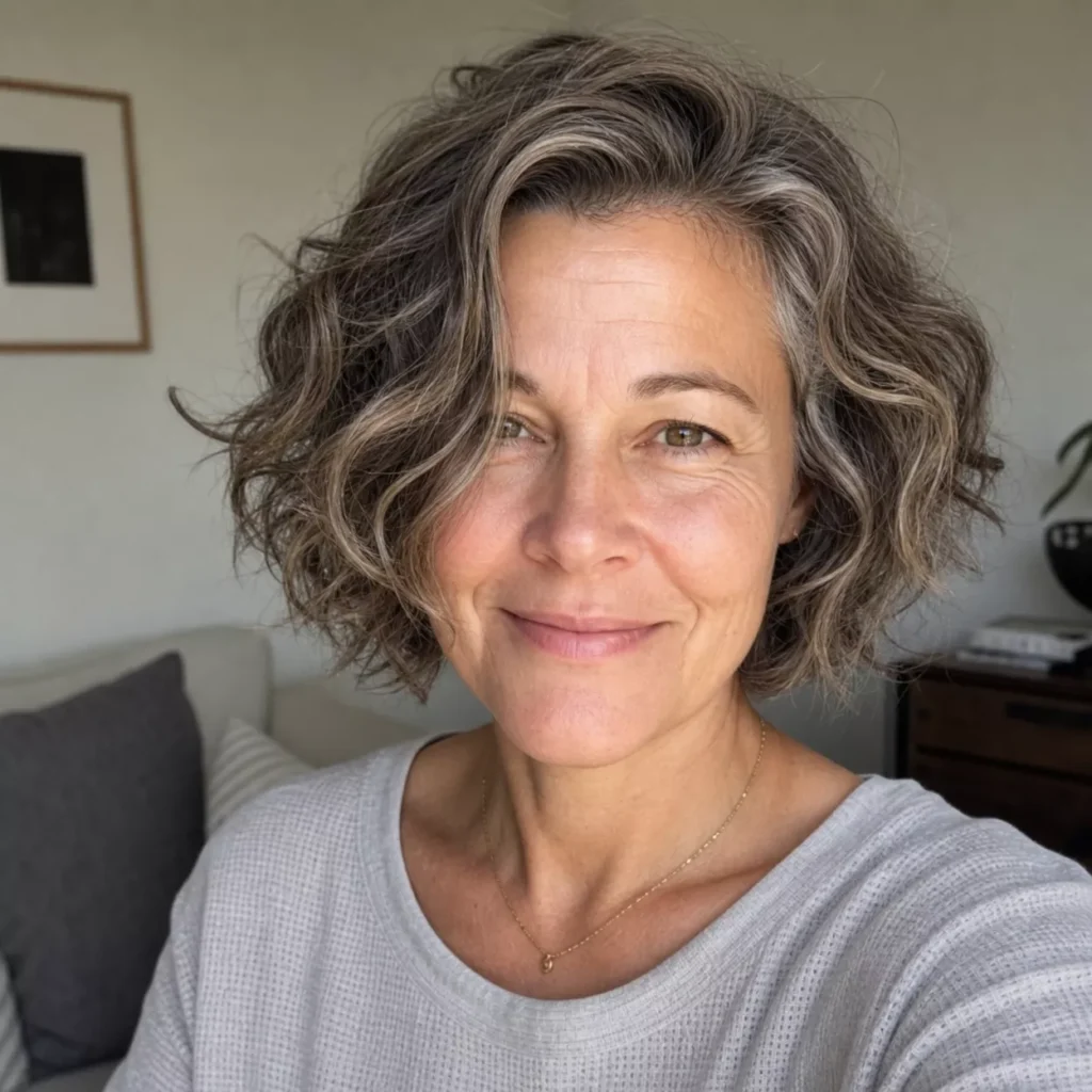 23 Low Maintenance Wavy Bob After 50