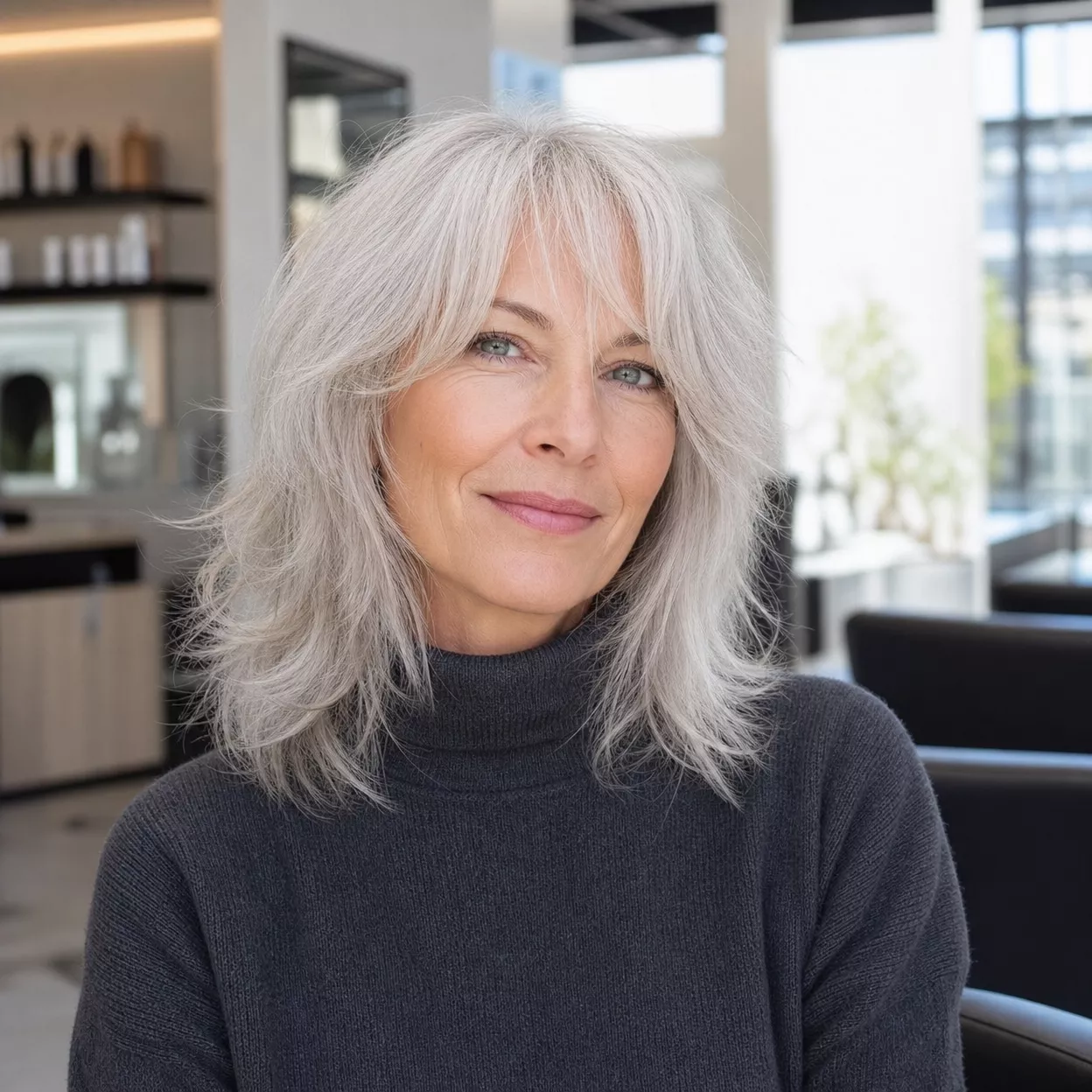 25 Curtain Bang Hairstyles for Women Over 50 with Thick Hair