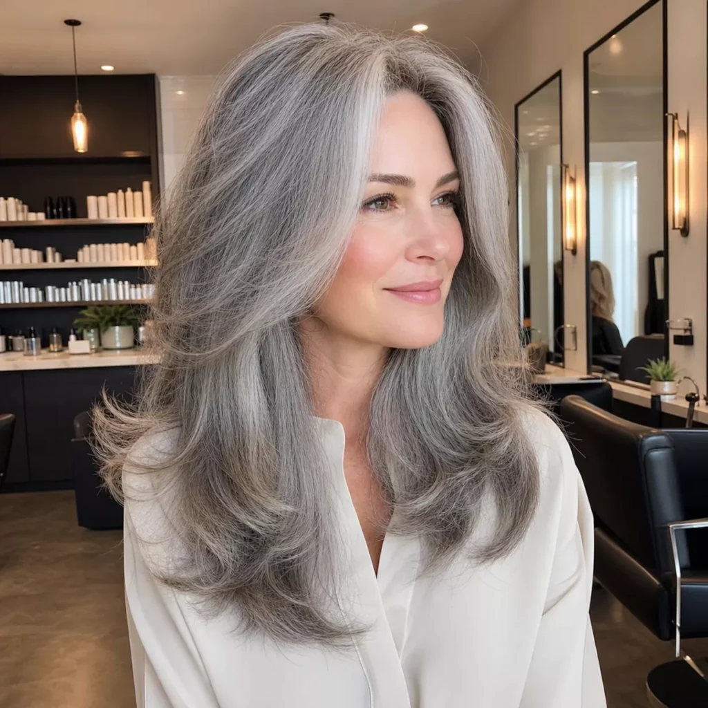 3 LONG GRAY BLOWOUT WITH VOLUME