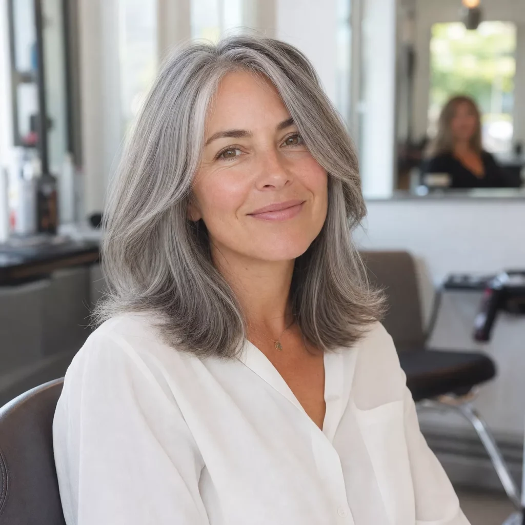9 LONG GRAY LOB WITH LAYERS