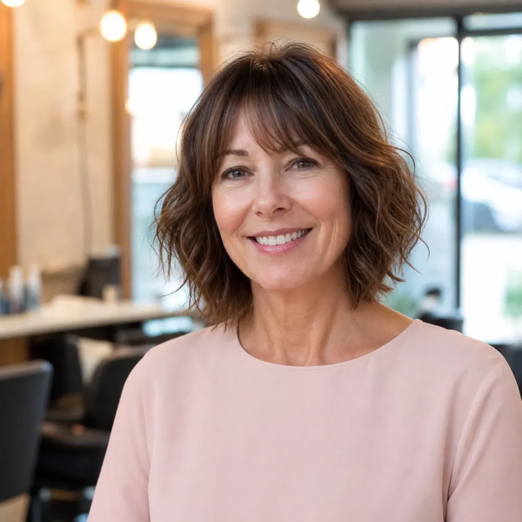 9 Wavy Bob with Wispy Fringe