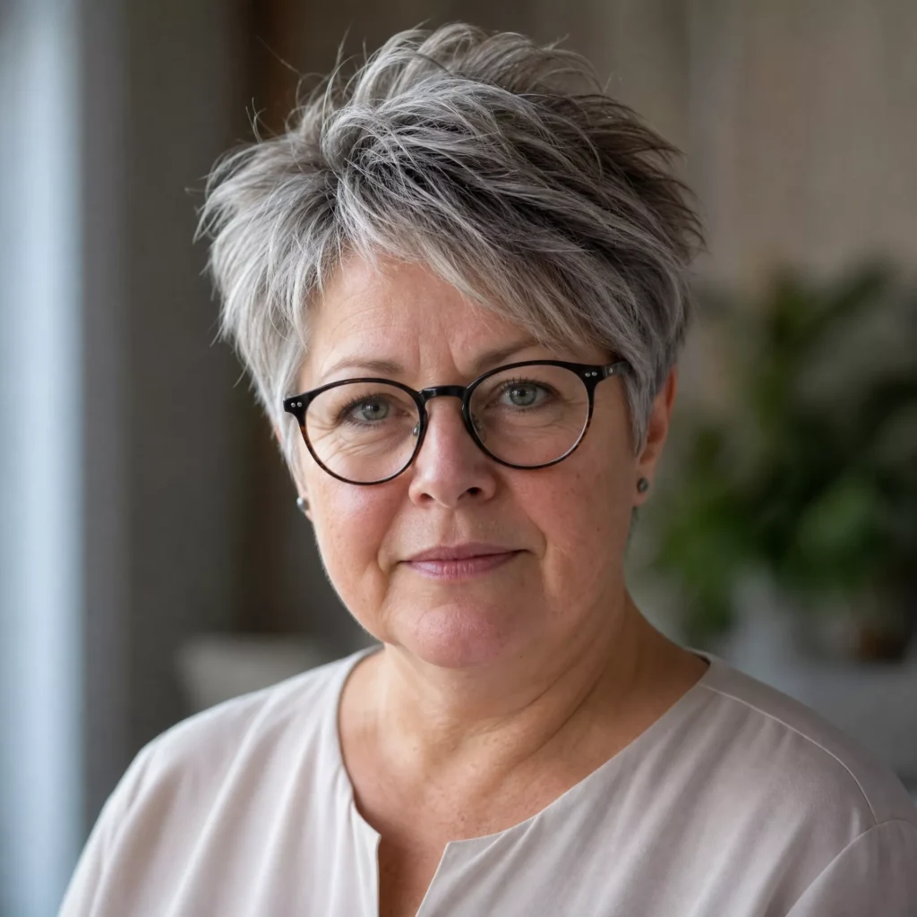 10 Tousled Short Grey Cut