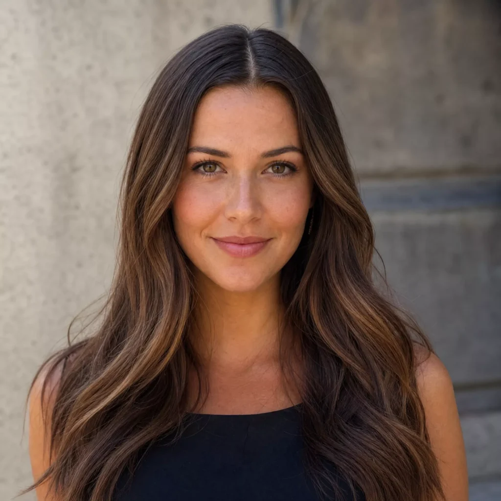 10 long hair with a center part
