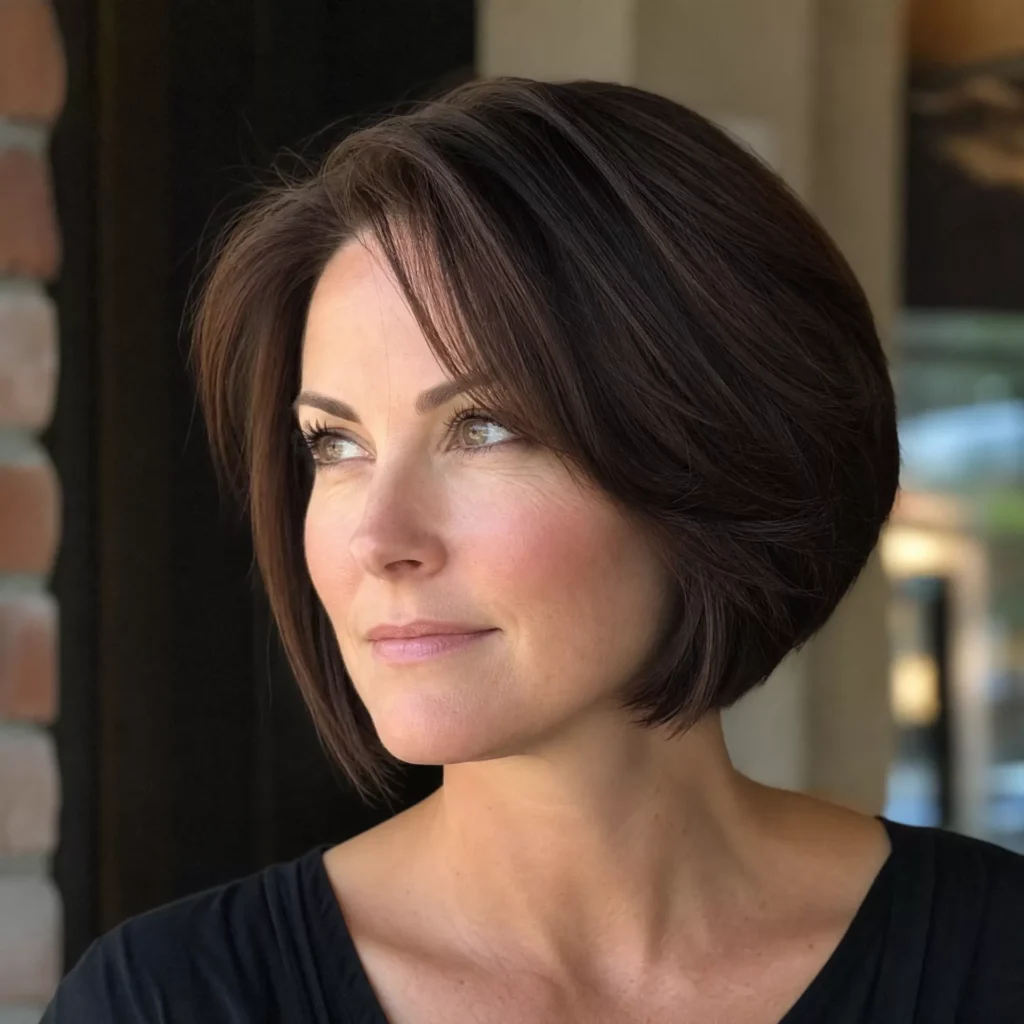 23 Short Hairstyles for Heart Face Shape Women 10 short stacked bob