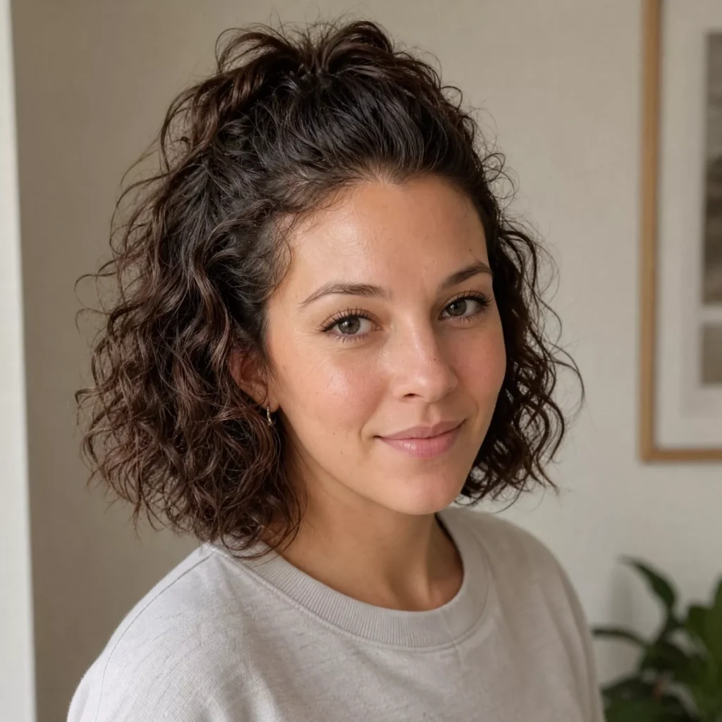 11 Half up Curly Bob