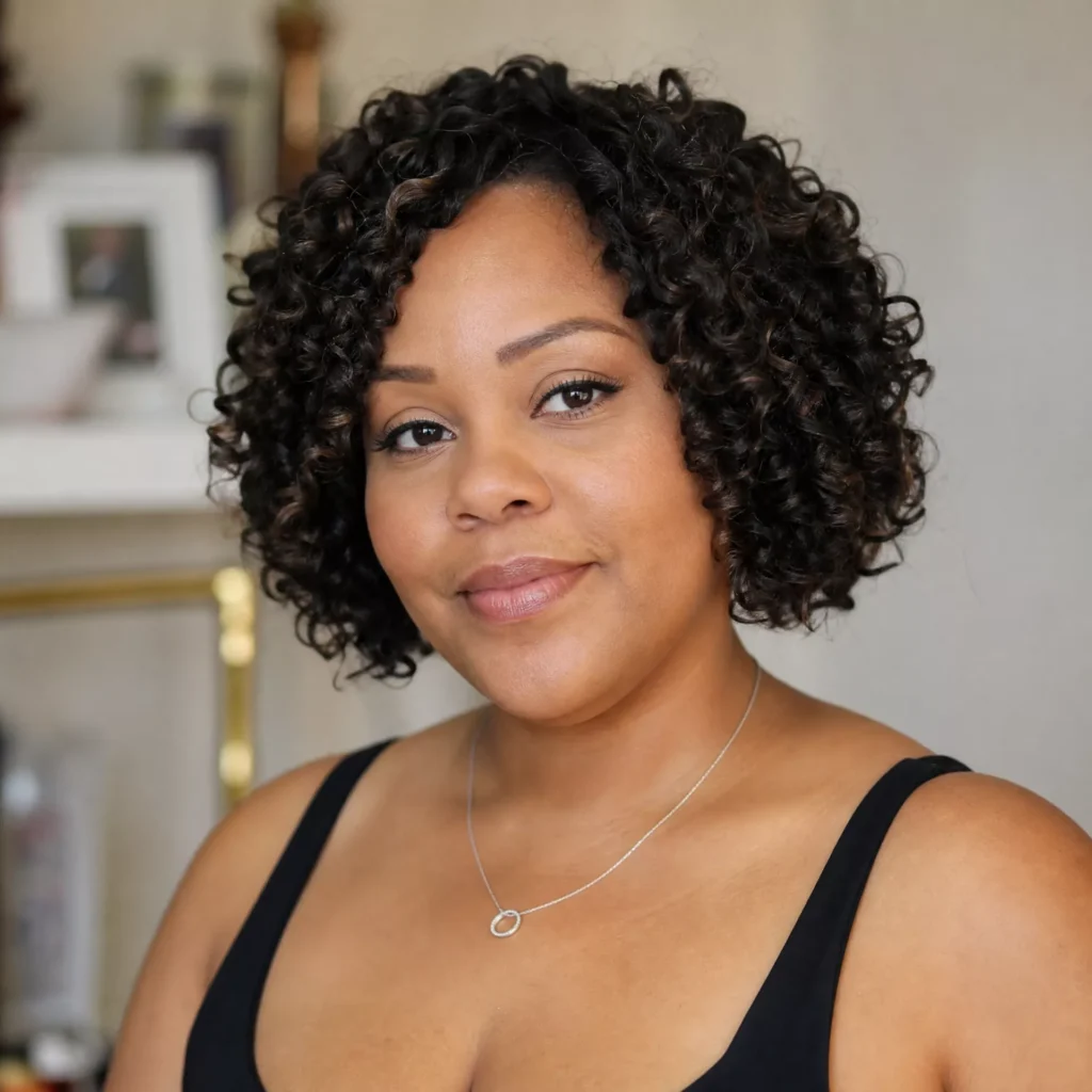 25 Curly Bob Hairstyles for Round Faces That Really Work 12 Tight Curl Bob