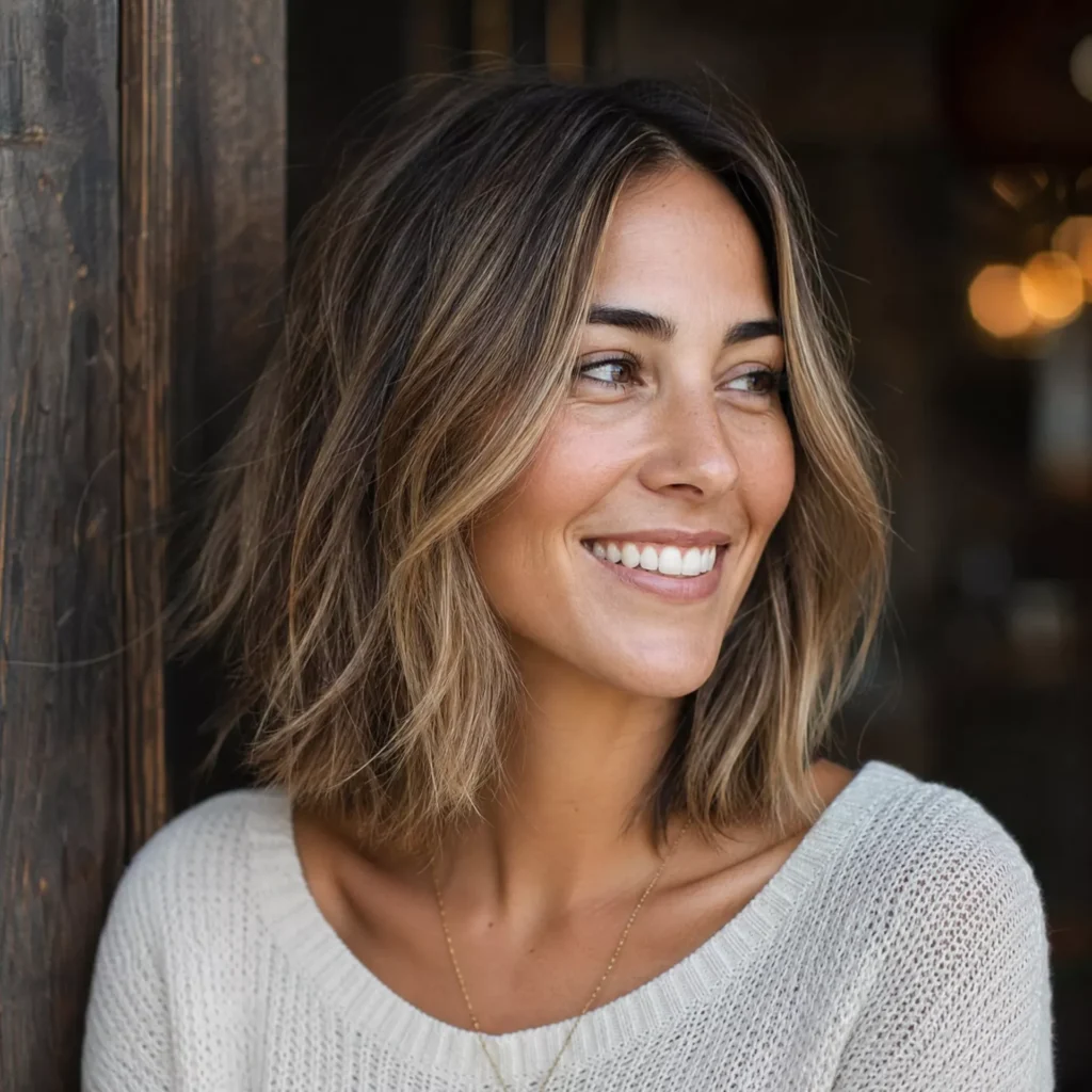 12 long bob with highlights