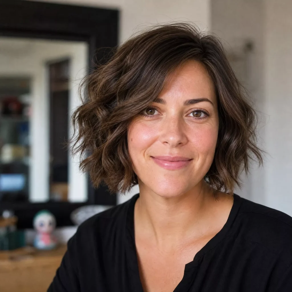 23 Short Hairstyles for Heart Face Shape Women 12 short wavy cut