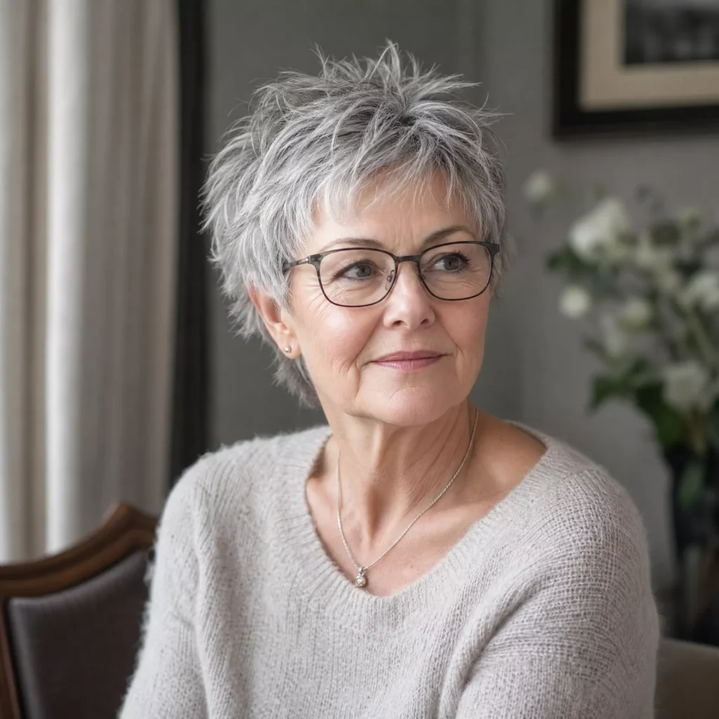 14 Messy Short Grey Style