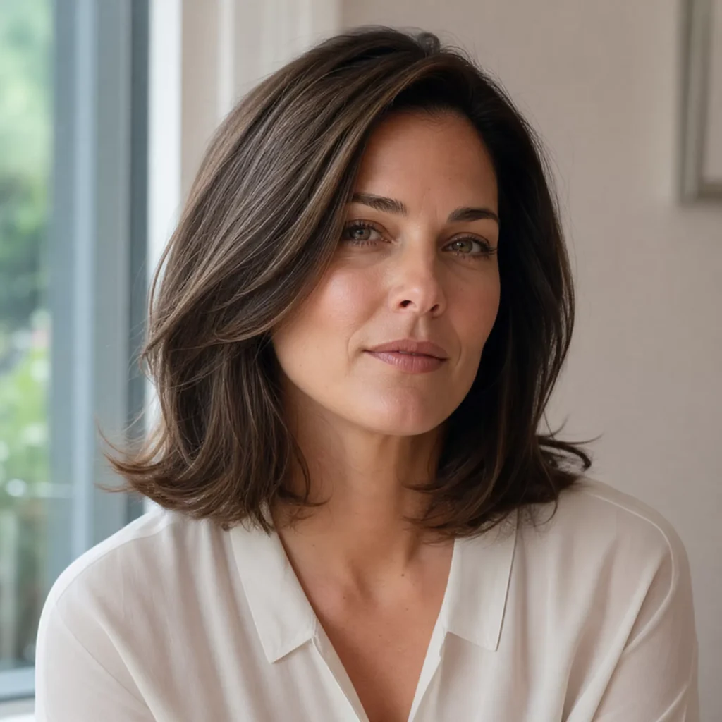 14 long bob with outward curl