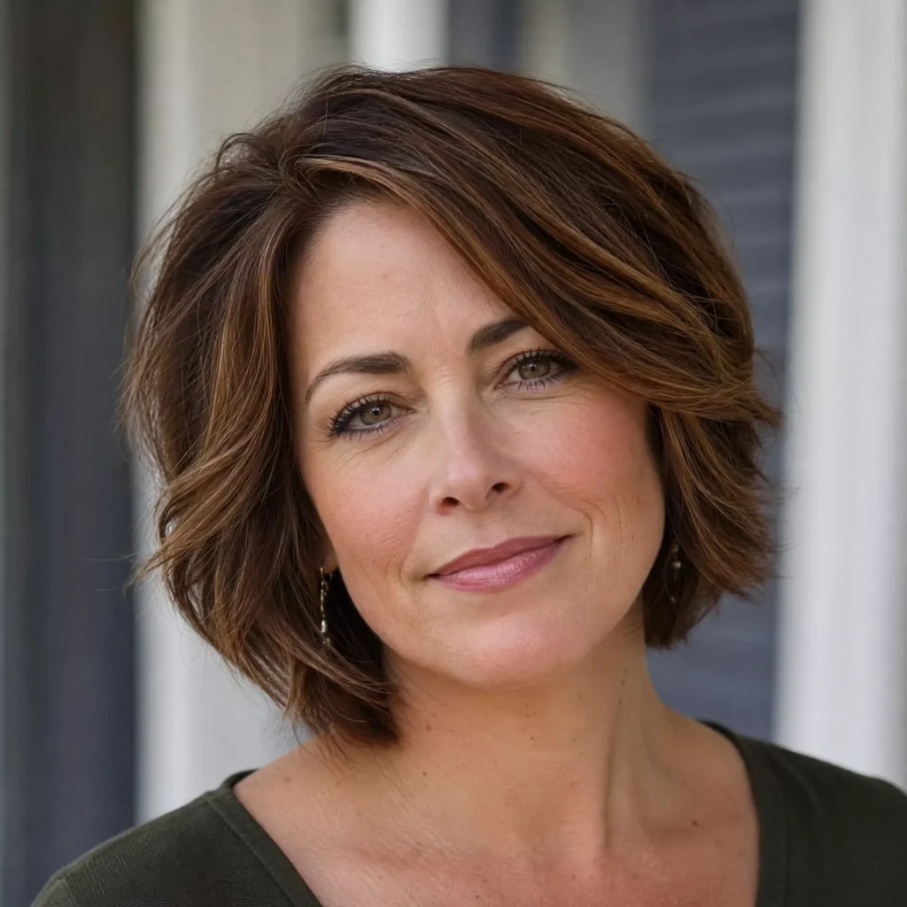 23 Short Hairstyles for Heart Face Shape Women 14 short layered cut with jaw fullness