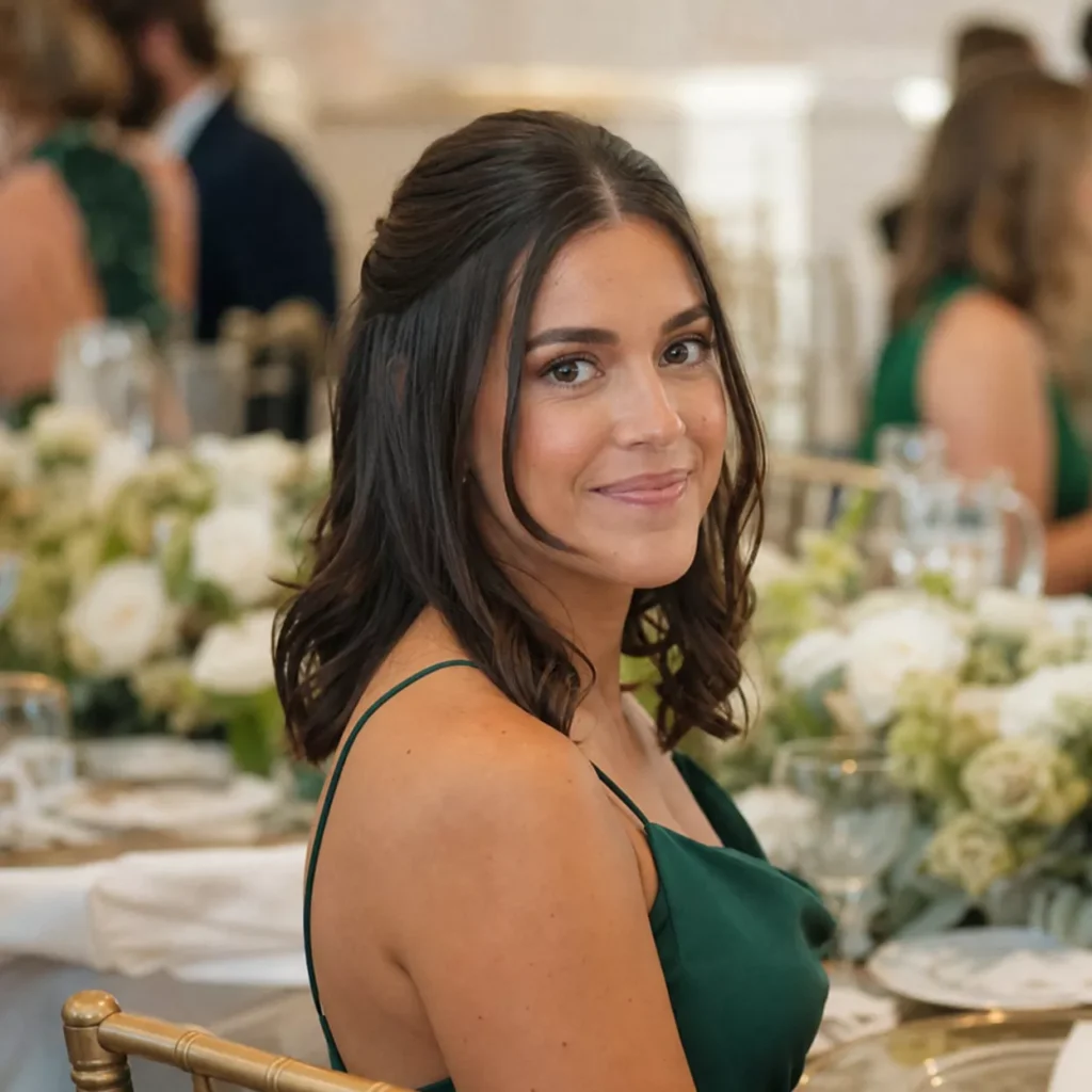 24 Wedding Guest Hairstyles for Shoulder Length Hair 15 CLASSIC HALF UP HALF DOWN