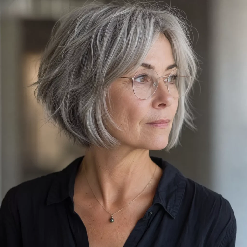 15 Choppy Grey Bob