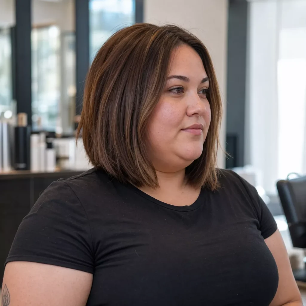 15 LAYERED MEDIUM BOB FOR DOUBLE CHIN
