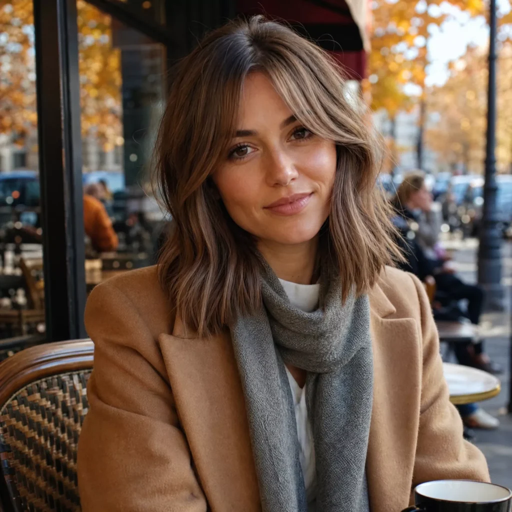 27 Best Haircuts for Fall That Women Are Requesting Now 15 LONG BOB WITH CURTAIN FRINGE 1