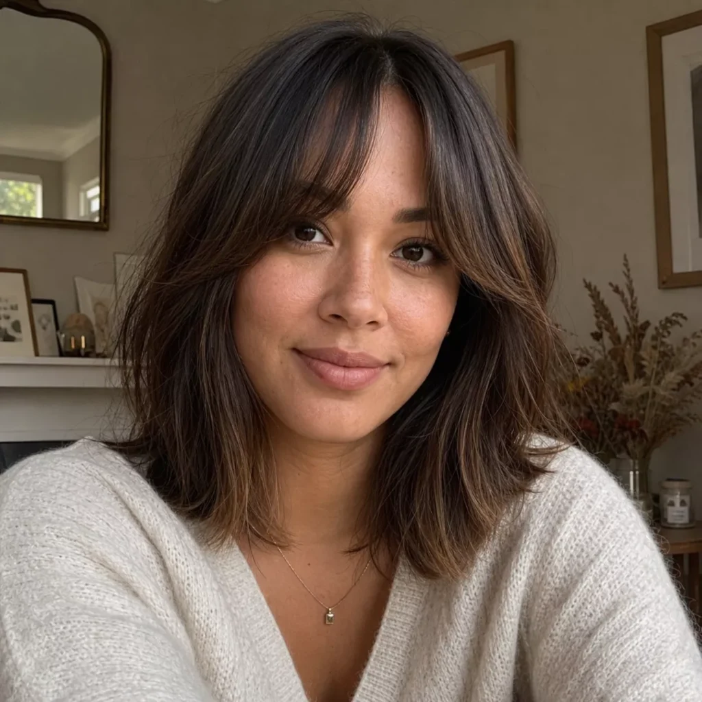 15 LONG BOB WITH CURTAIN FRINGE