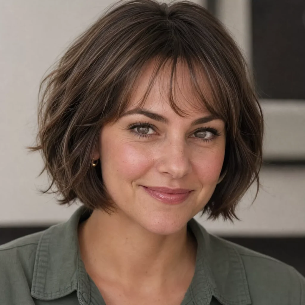 23 Short Hairstyles for Heart Face Shape Women 15 wispy fringe short style