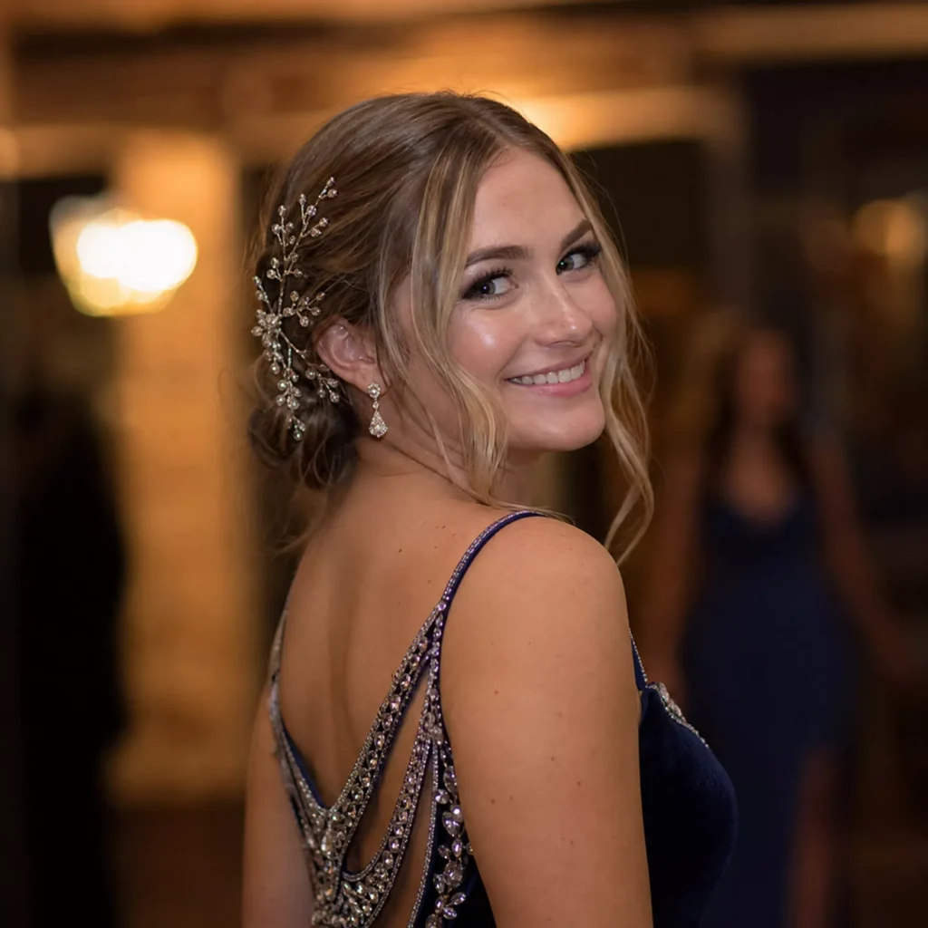 22 Prom Hairstyle Ideas That Look Gorgeous on the Big Night 17 An Accessories Forward Prom Style