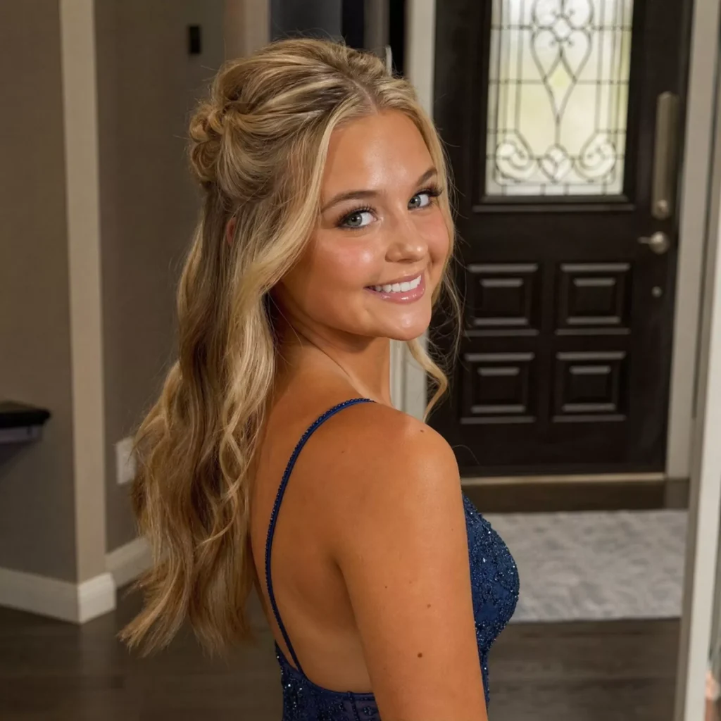 25 Homecoming Hairstyles That Are Actually Easy to Recreate 18 Knotted Half up