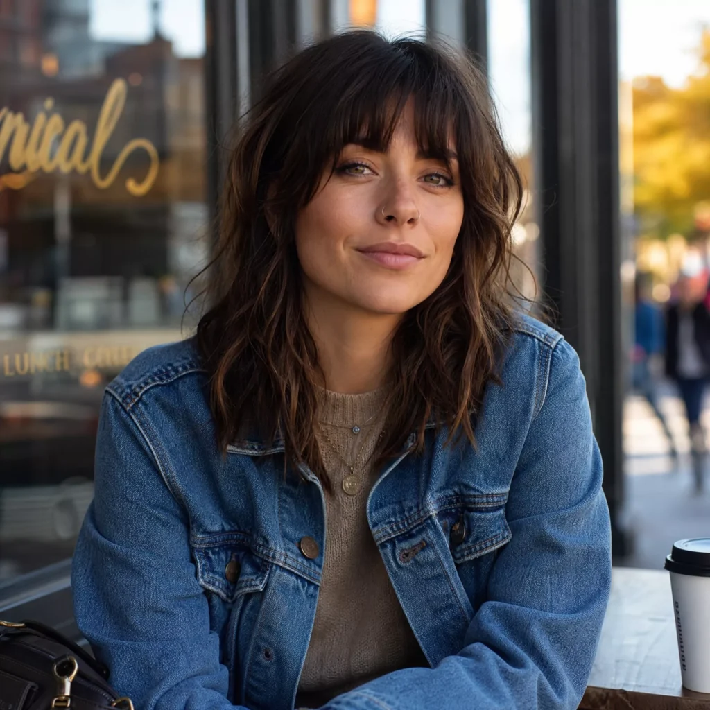 27 Best Haircuts for Fall That Women Are Requesting Now 18 SHOULDER SHAG WITH BANGS 1