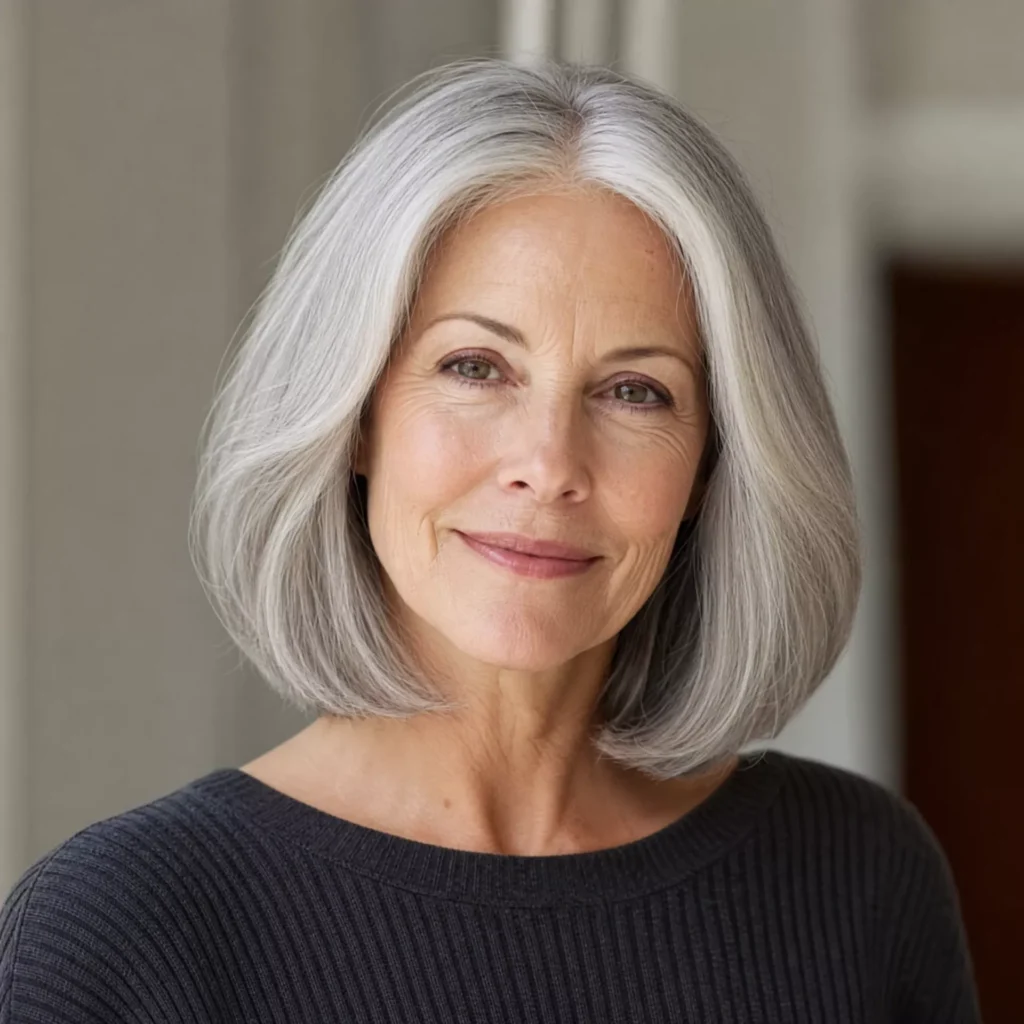 18 long bob on gray hair