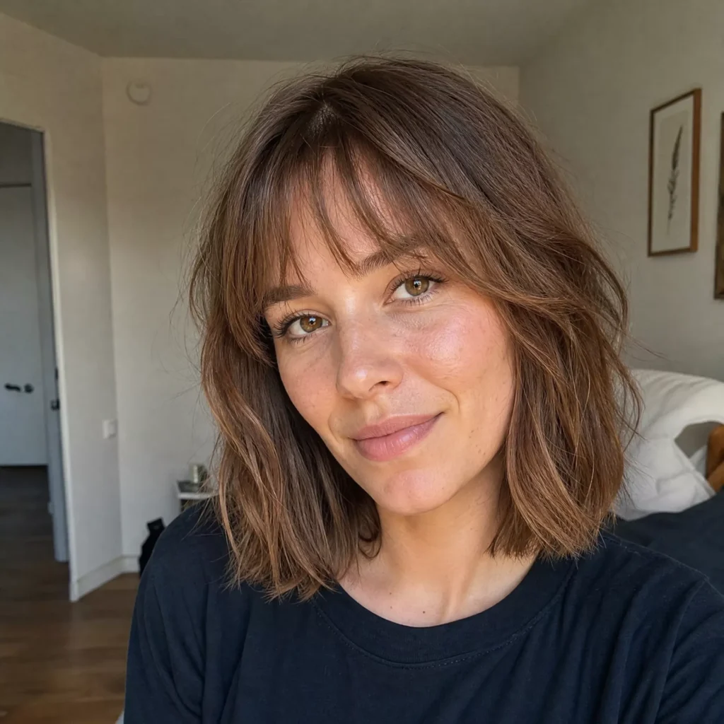 24 Spring Haircut Ideas Women Are Booking Right Now 18 spring lob with fringe