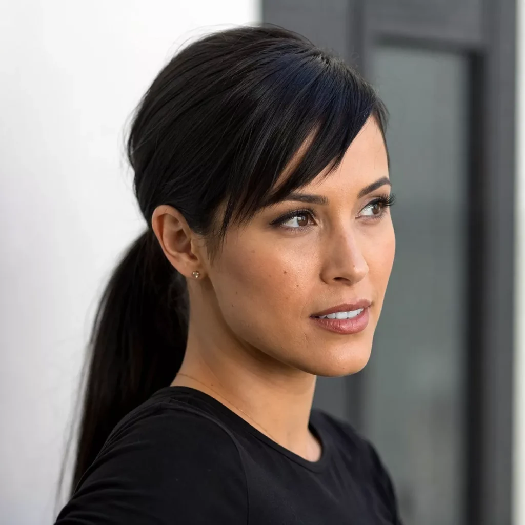 19 ANGLED FRINGE WITH SLEEK PONY