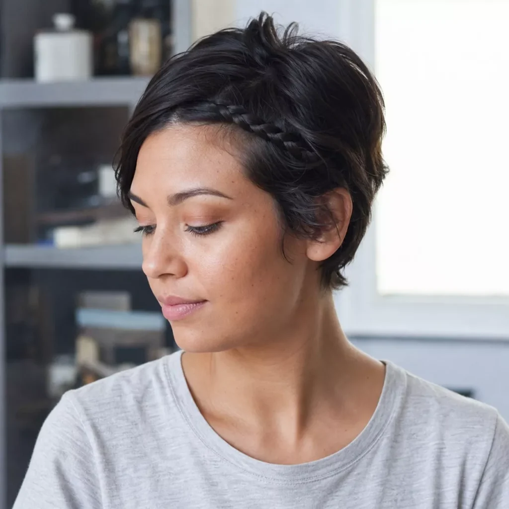 19 FRONT BRAID ON SHORT HAIR