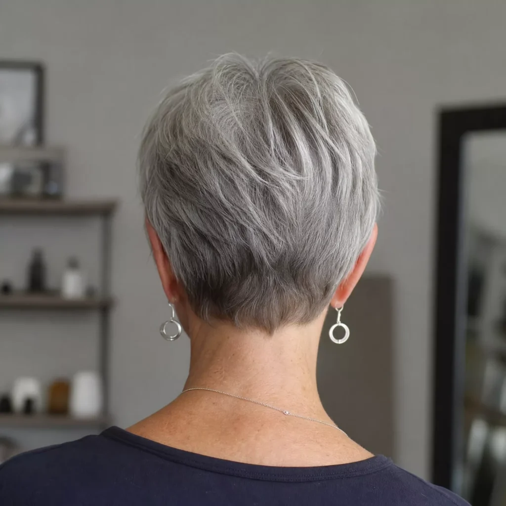 19 Gray Pixie Back View