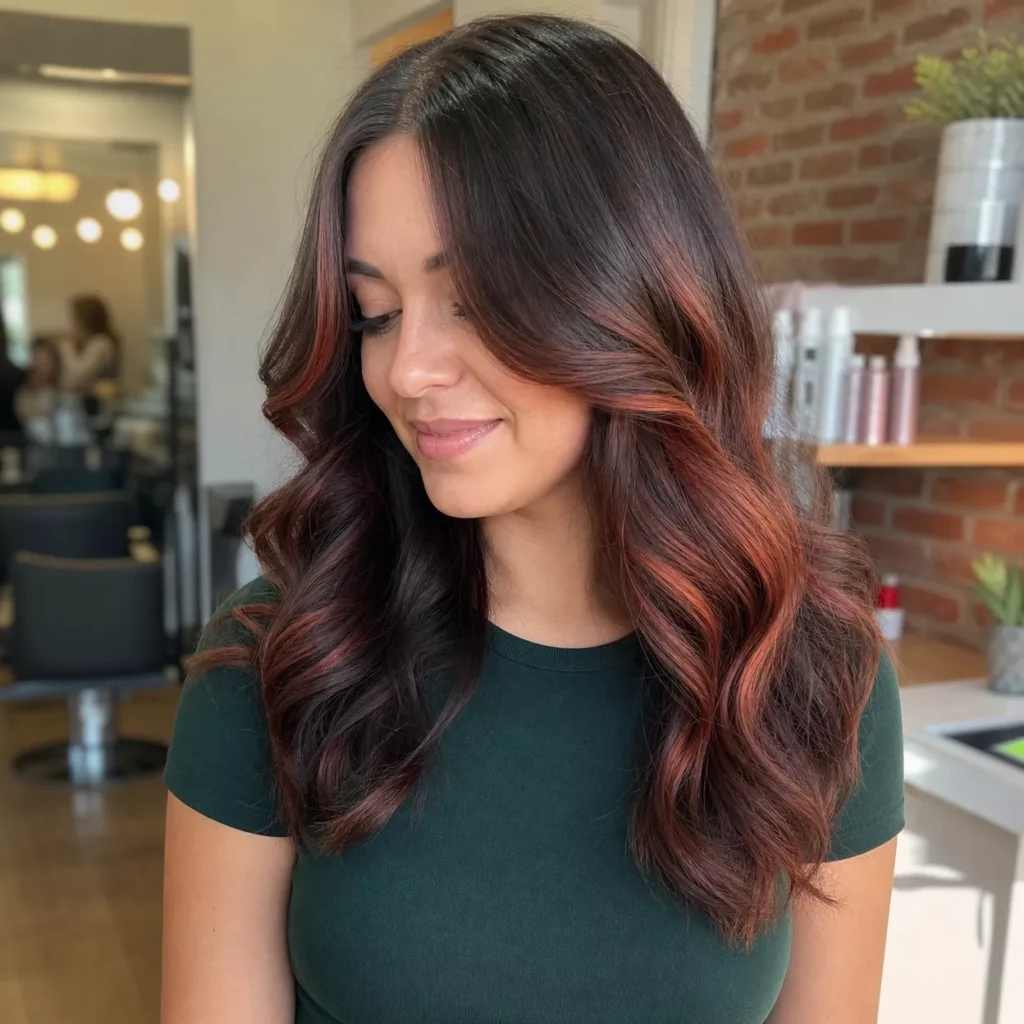 19 WARM RED AND DARK BROWN