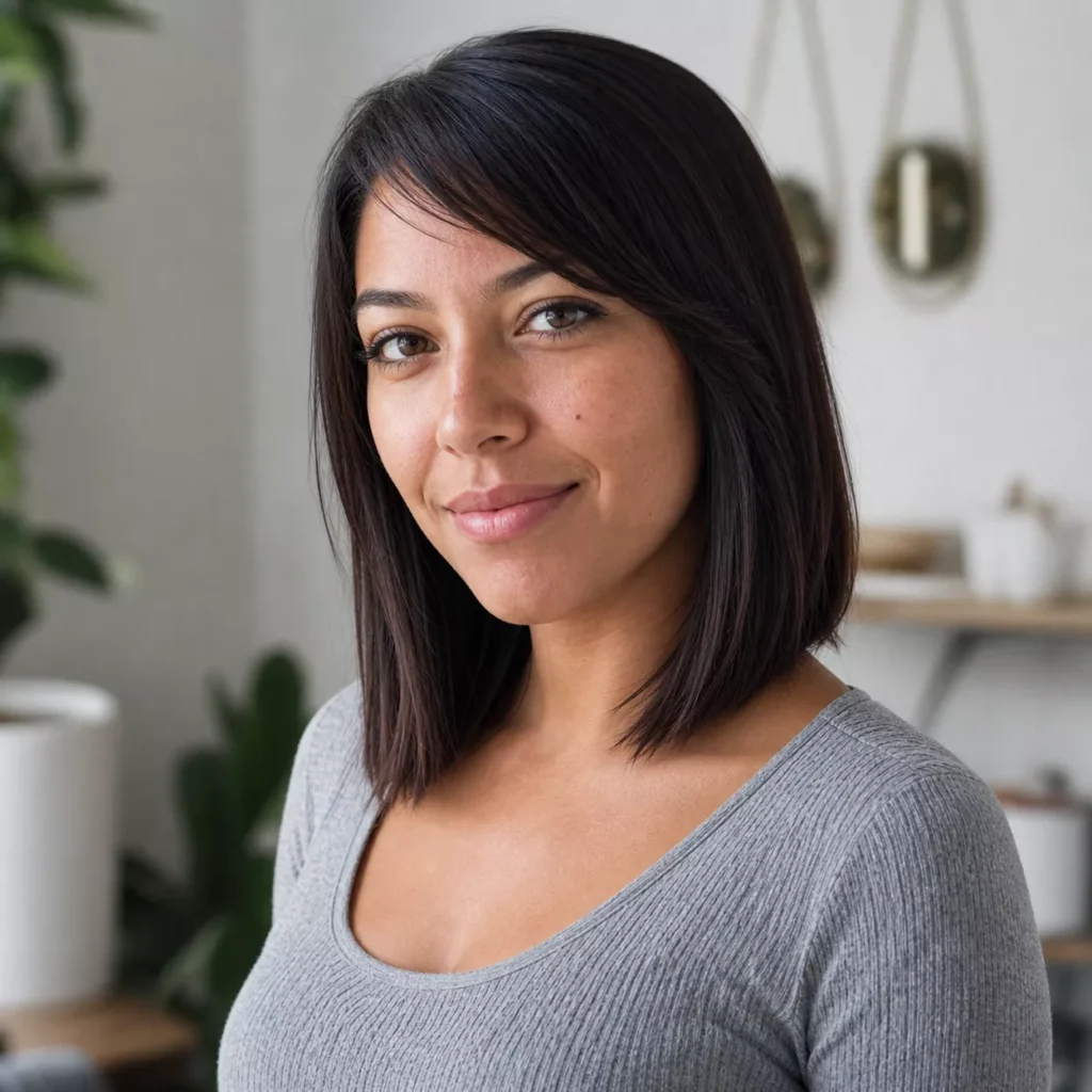 1 SOFT ASYMMETRICAL BANGS ON A LOB