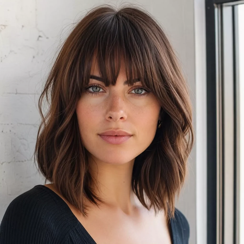 20 long bob with statement bangs