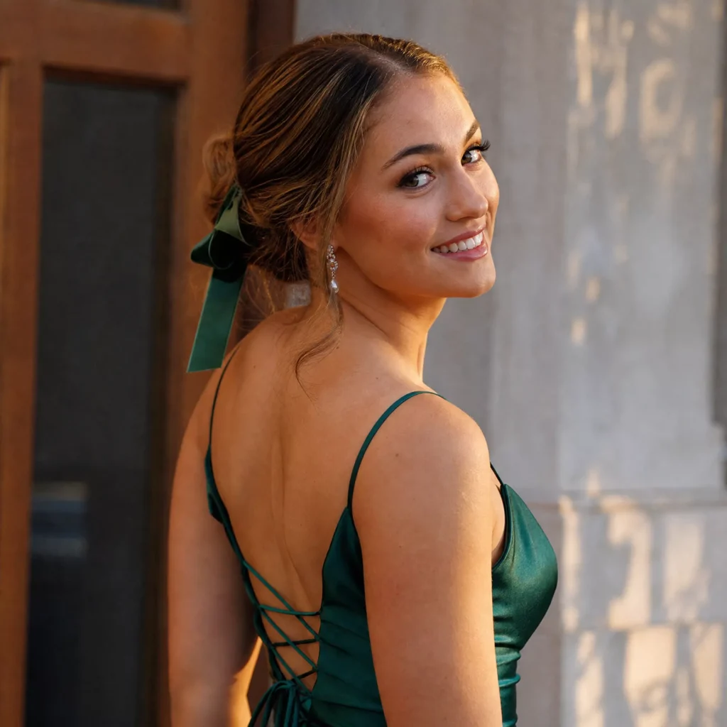 25 Homecoming Hairstyles That Are Actually Easy to Recreate 21 Bun with Ribbon