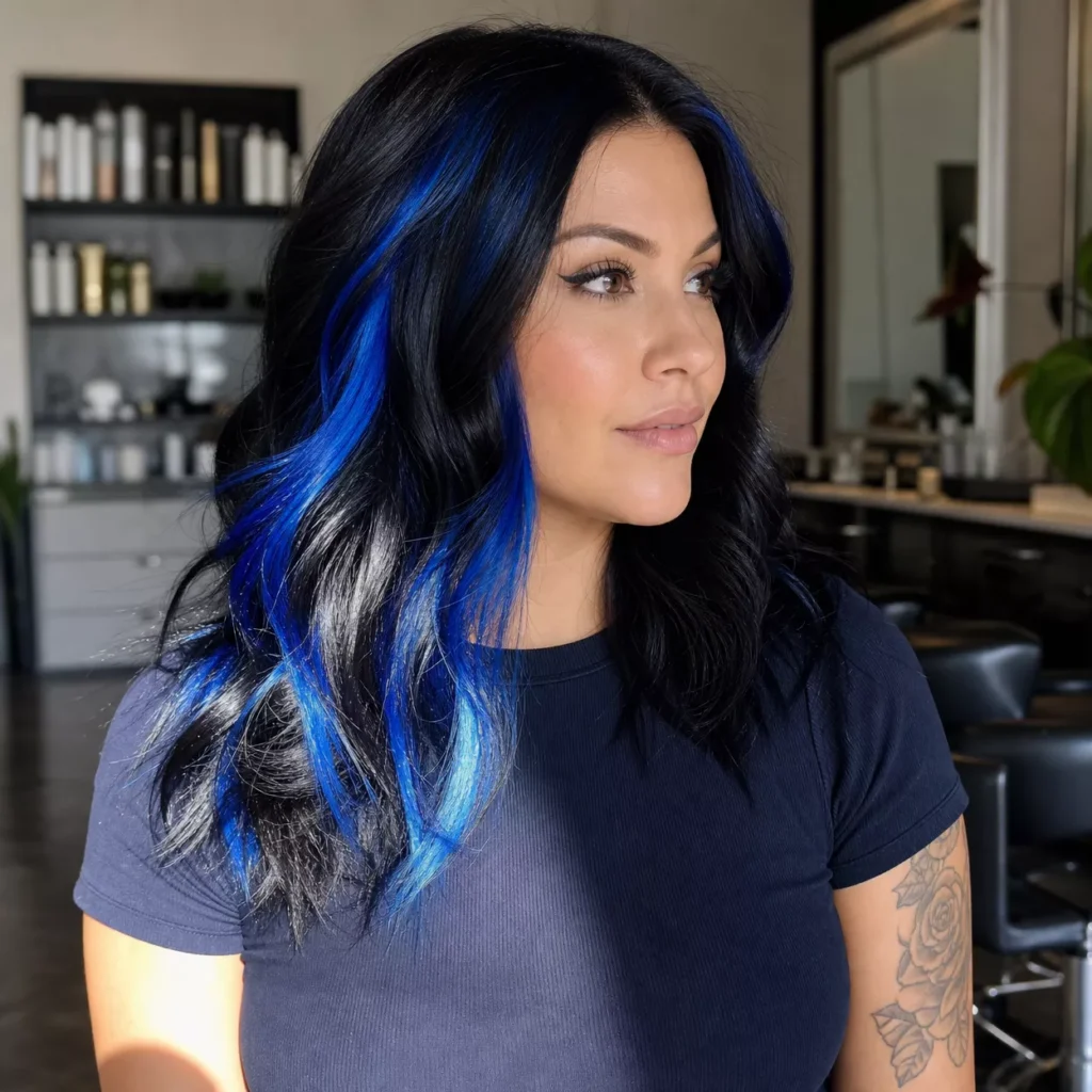 21 JET BLACK AND ELECTRIC BLUE