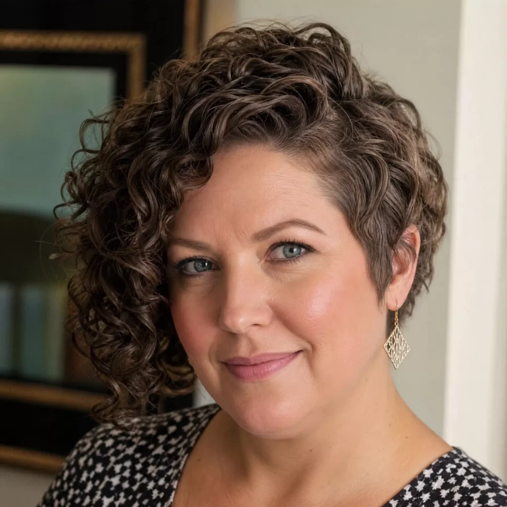 25 Curly Bob Hairstyles for Round Faces That Really Work 21 Low Volume Side Curly Bob
