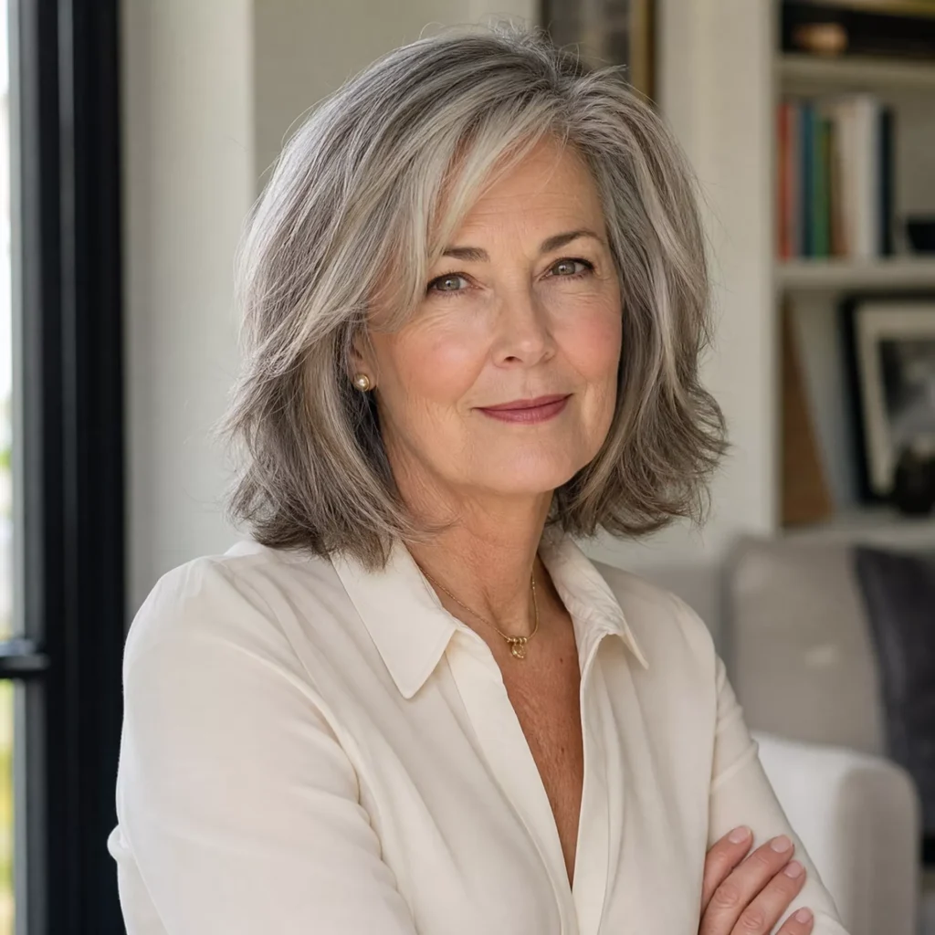 21 Textured Mid Length Lob On Fine Hair