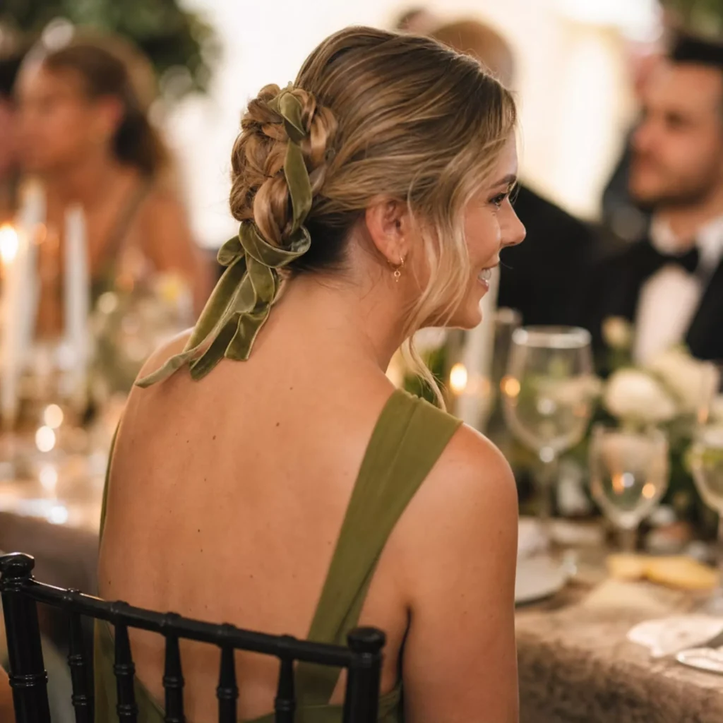 21 ribbon woven updo