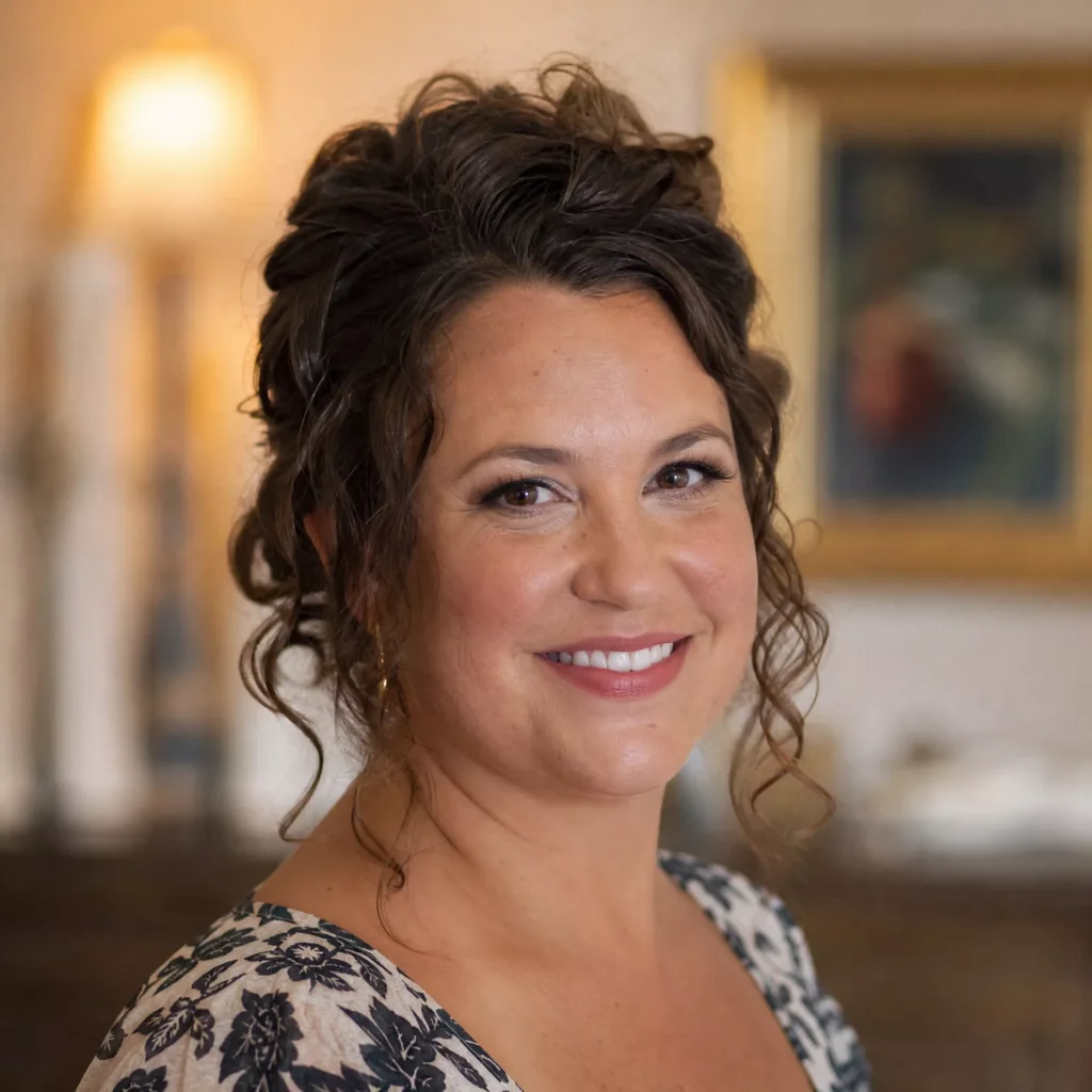 25 Curly Bob Hairstyles for Round Faces That Really Work 22 Loose Curly Bob Updo