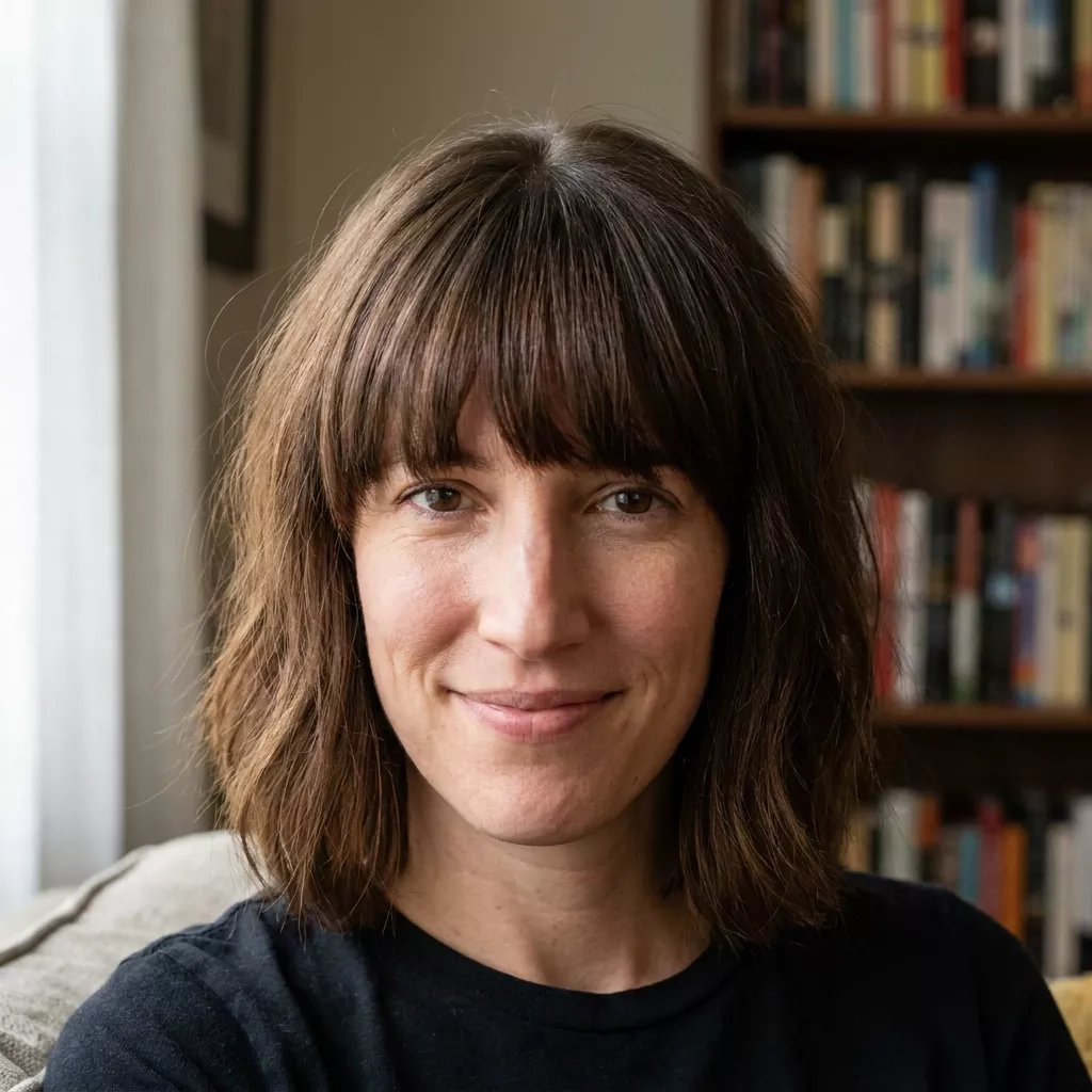 22 long bob with thick curtain bangs