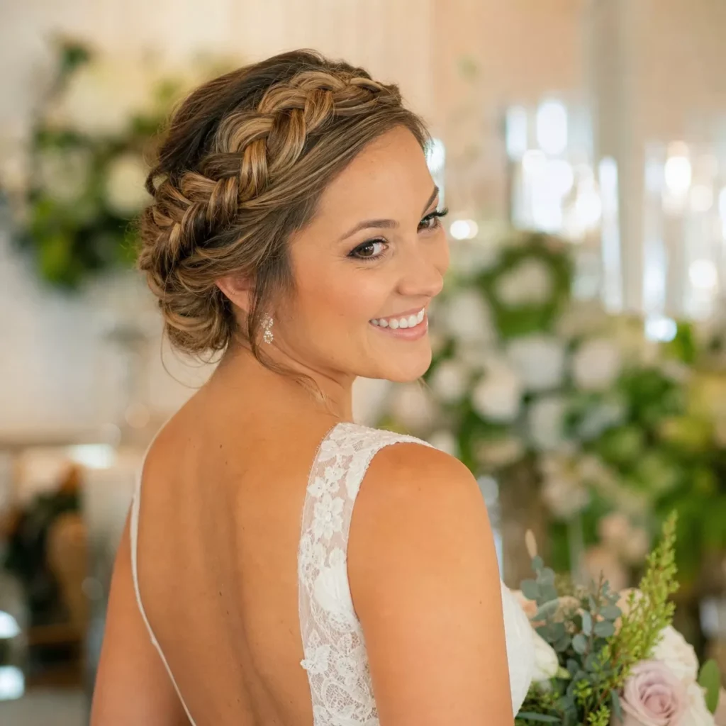 23 UPDO WITH BRAIDED HALO