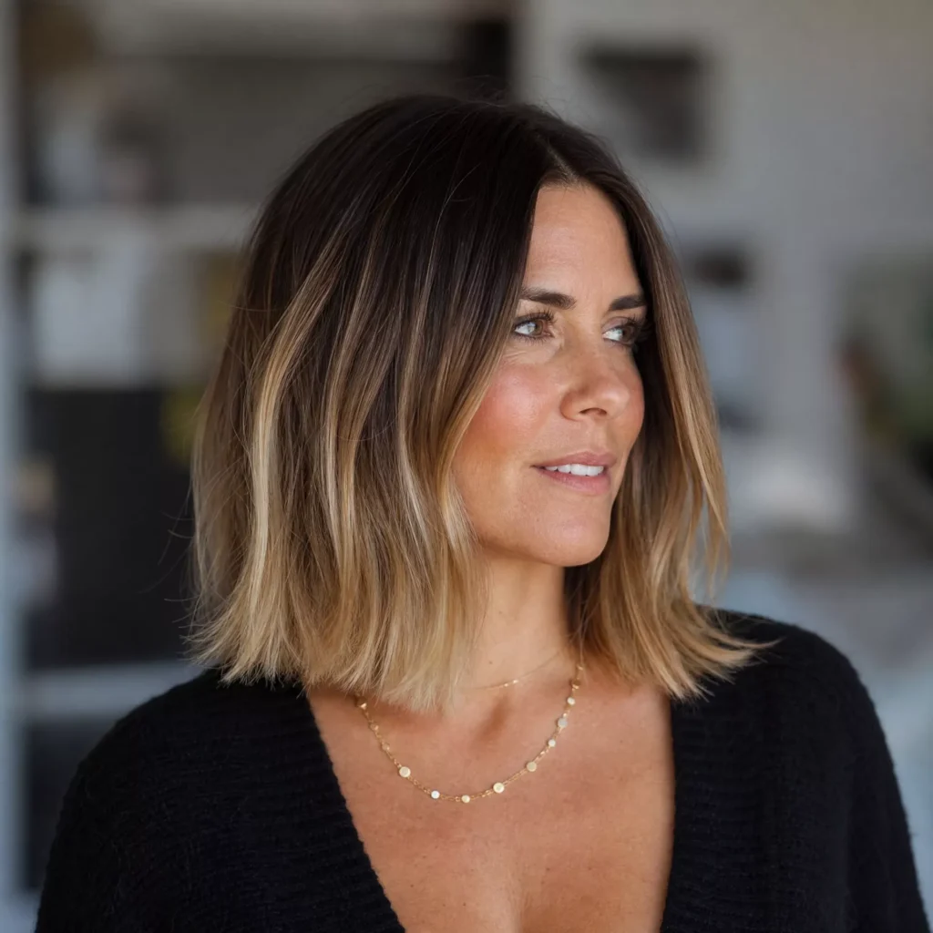 23 long bob with color block