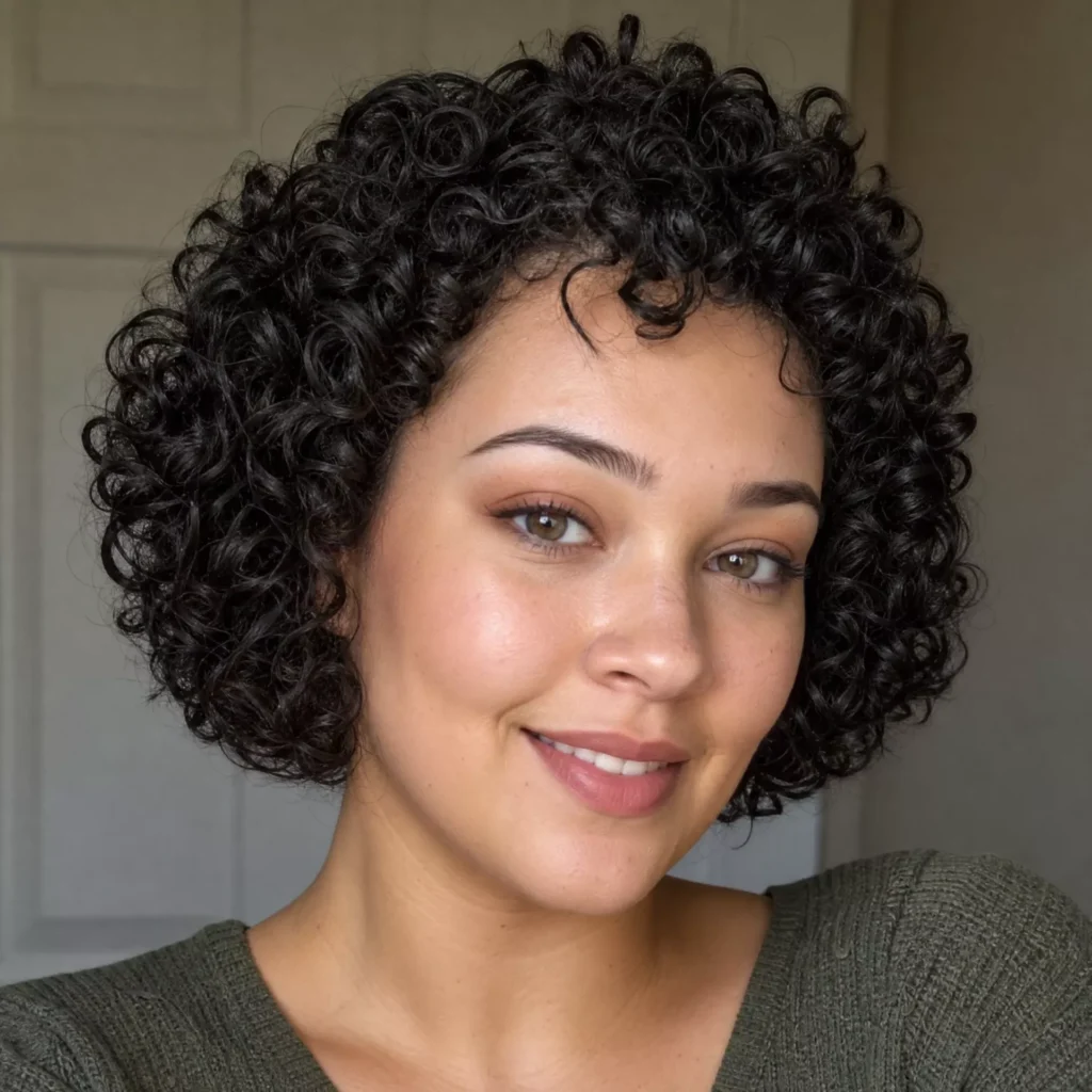 25 Curly Bob Hairstyles for Round Faces That Really Work 24 Short Tight Curly Bob
